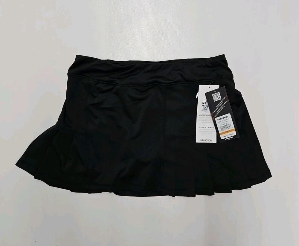 Head Pleated Skort Size Medium Color Black New